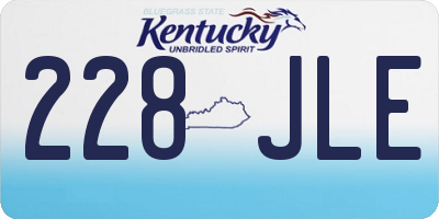 KY license plate 228JLE