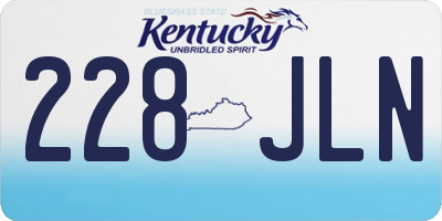 KY license plate 228JLN