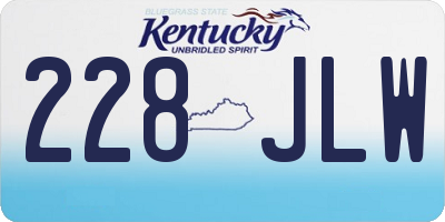 KY license plate 228JLW