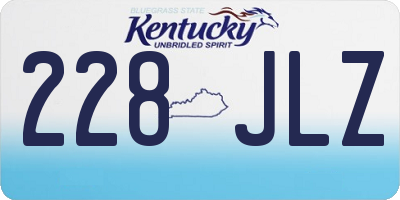KY license plate 228JLZ