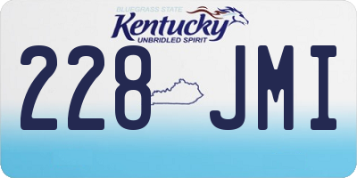KY license plate 228JMI