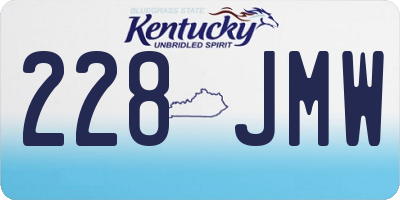 KY license plate 228JMW