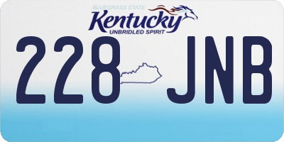 KY license plate 228JNB