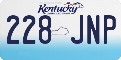 KY license plate 228JNP
