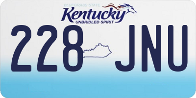 KY license plate 228JNU