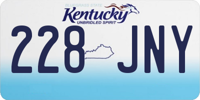 KY license plate 228JNY