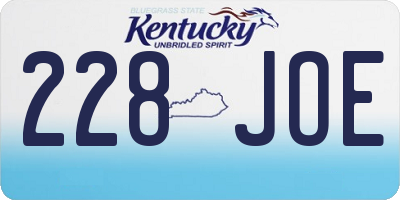 KY license plate 228JOE