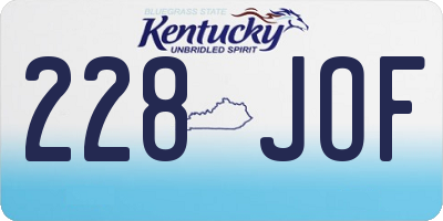 KY license plate 228JOF
