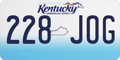 KY license plate 228JOG