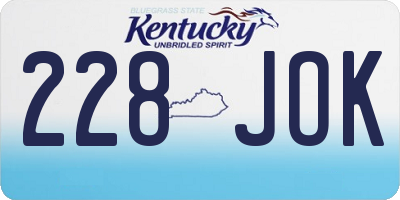 KY license plate 228JOK