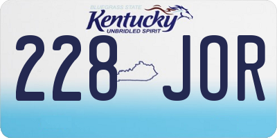KY license plate 228JOR