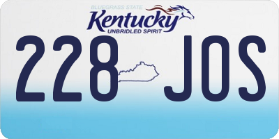 KY license plate 228JOS