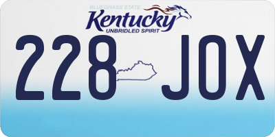 KY license plate 228JOX