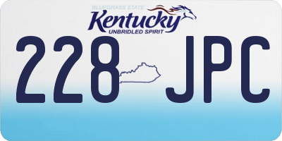 KY license plate 228JPC