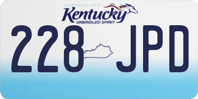 KY license plate 228JPD