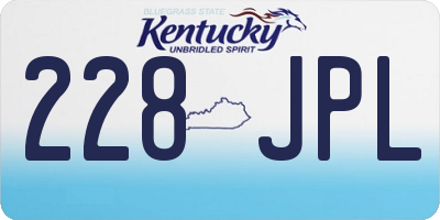 KY license plate 228JPL