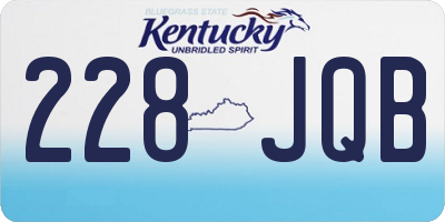 KY license plate 228JQB