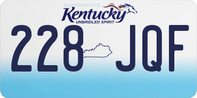 KY license plate 228JQF