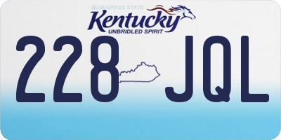 KY license plate 228JQL