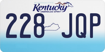KY license plate 228JQP