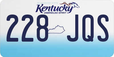 KY license plate 228JQS