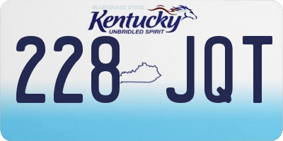 KY license plate 228JQT
