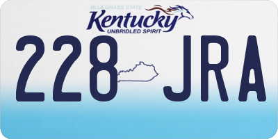 KY license plate 228JRA