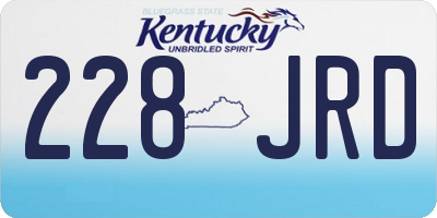 KY license plate 228JRD