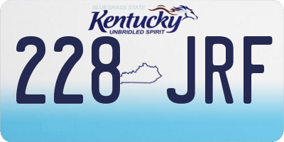 KY license plate 228JRF