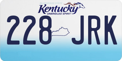 KY license plate 228JRK