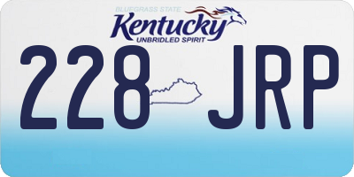 KY license plate 228JRP