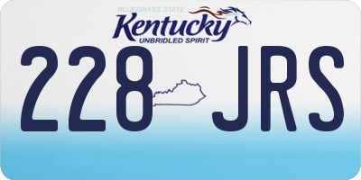 KY license plate 228JRS