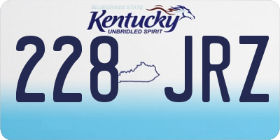 KY license plate 228JRZ