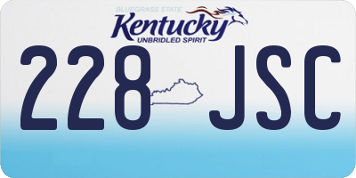 KY license plate 228JSC