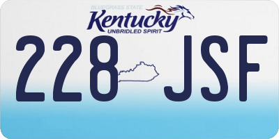 KY license plate 228JSF