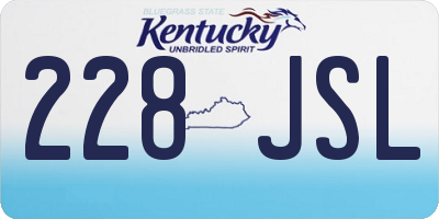 KY license plate 228JSL
