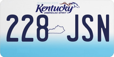 KY license plate 228JSN