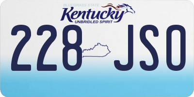 KY license plate 228JSO