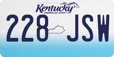 KY license plate 228JSW