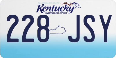 KY license plate 228JSY