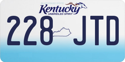 KY license plate 228JTD