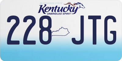 KY license plate 228JTG
