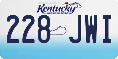 KY license plate 228JWI