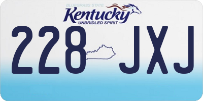 KY license plate 228JXJ