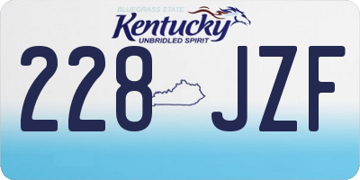 KY license plate 228JZF