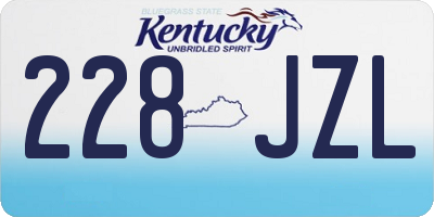 KY license plate 228JZL