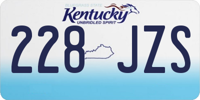 KY license plate 228JZS