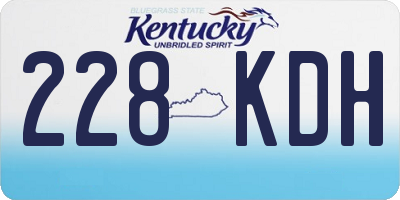 KY license plate 228KDH