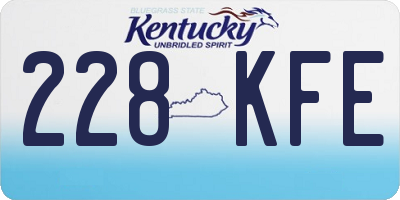 KY license plate 228KFE