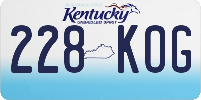 KY license plate 228KOG